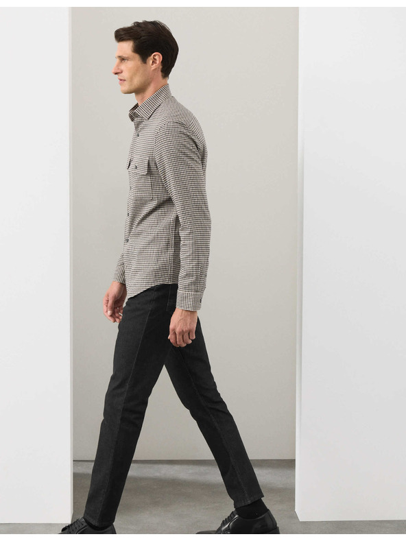 Marks & Spencer Kockovaná košeľa s vysokým podielom bavlny, ľahké žehlenie Marks & Spencer béžová