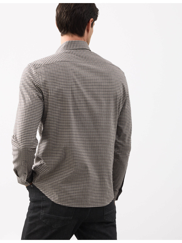 Marks & Spencer Kockovaná košeľa s vysokým podielom bavlny, ľahké žehlenie Marks & Spencer béžová