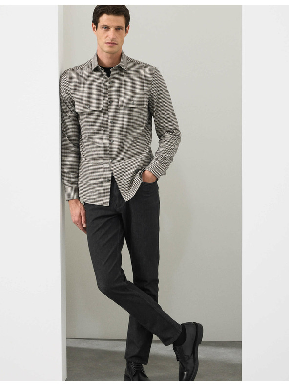 Marks & Spencer Kockovaná košeľa s vysokým podielom bavlny, ľahké žehlenie Marks & Spencer béžová