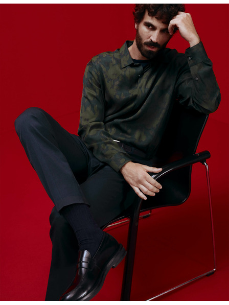 Marks & Spencer Košeľa s motívom kvetín, normálny strih Marks & Spencer zelená