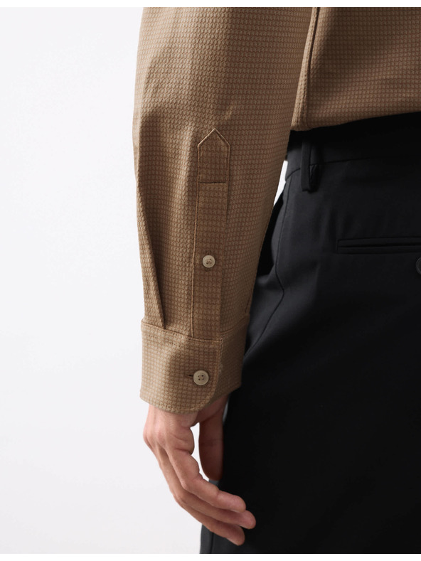 Marks & Spencer Žerzejová košeľa z čistej bavlny, normálny strih, ľahké žehlenie Marks & Spencer béžová