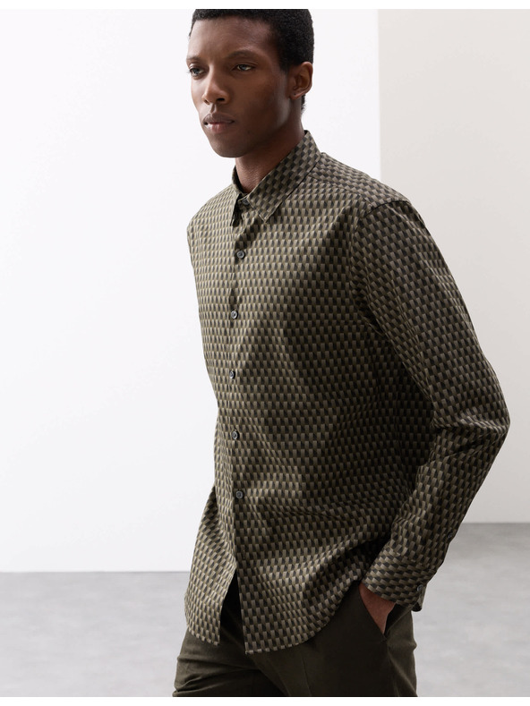 Marks & Spencer Košeľa s vysokým podielom bavlny Marks & Spencer zelená