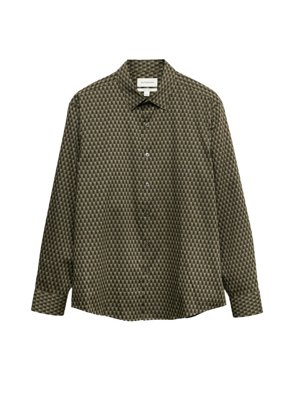 Marks & Spencer Košeľa s vysokým podielom bavlny Marks & Spencer zelená