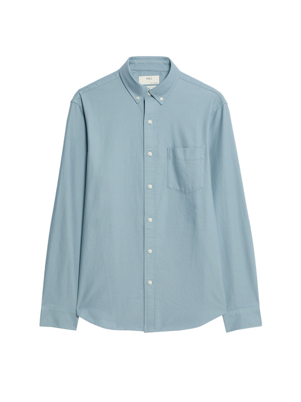 Marks & Spencer Oxfordská košeľa z čistej bavlny The Ultimate Marks & Spencer sivá