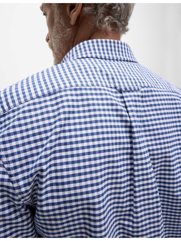 Marks & Spencer Kockovaná košeľa Oxford The Ultimate z čistej bavlny Marks & Spencer námorná modrá