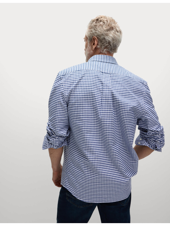 Marks & Spencer Kockovaná košeľa Oxford The Ultimate z čistej bavlny Marks & Spencer námorná modrá