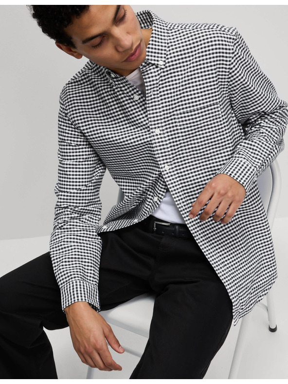 Marks & Spencer Kockovaná košeľa Oxford The Ultimate z čistej bavlny Marks & Spencer čierna