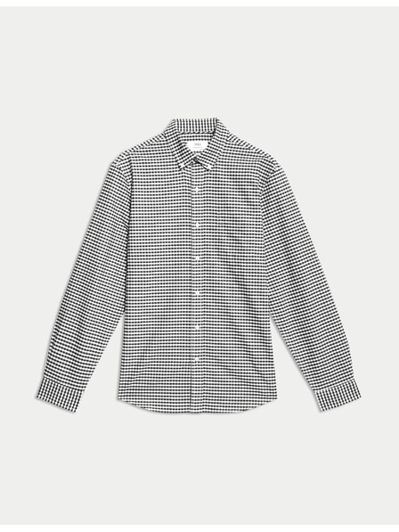 Marks & Spencer Kockovaná košeľa Oxford The Ultimate z čistej bavlny Marks & Spencer čierna