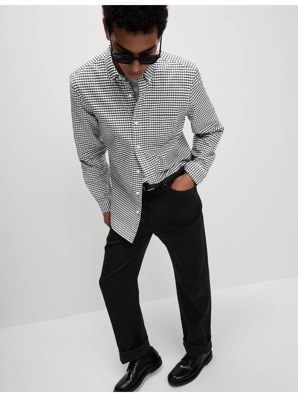 Marks & Spencer Kockovaná košeľa Oxford The Ultimate z čistej bavlny Marks & Spencer čierna