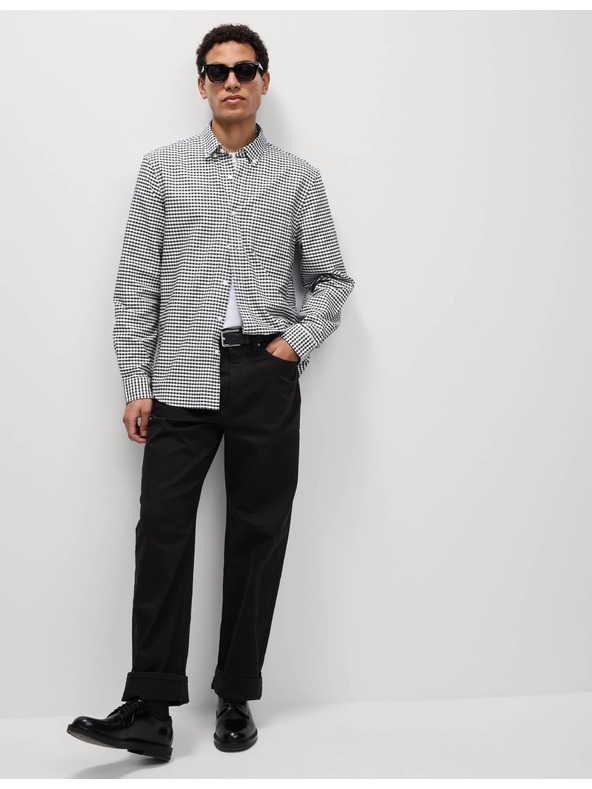 Marks & Spencer Kockovaná košeľa Oxford The Ultimate z čistej bavlny Marks & Spencer čierna