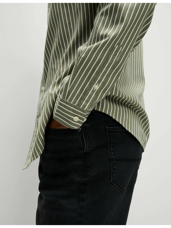 Marks & Spencer Prúžkovaná košeľa z čistej bavlny Marks & Spencer zelená