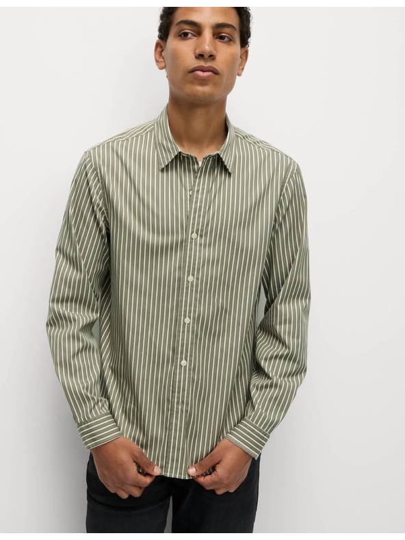Marks & Spencer Prúžkovaná košeľa z čistej bavlny Marks & Spencer zelená