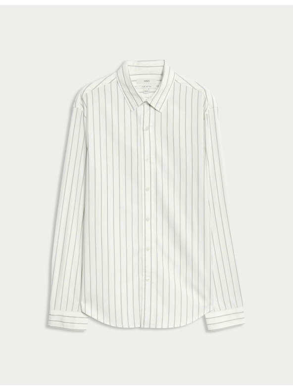 Marks & Spencer Pruhovaná košeľa z čistej bavlny Marks & Spencer biela