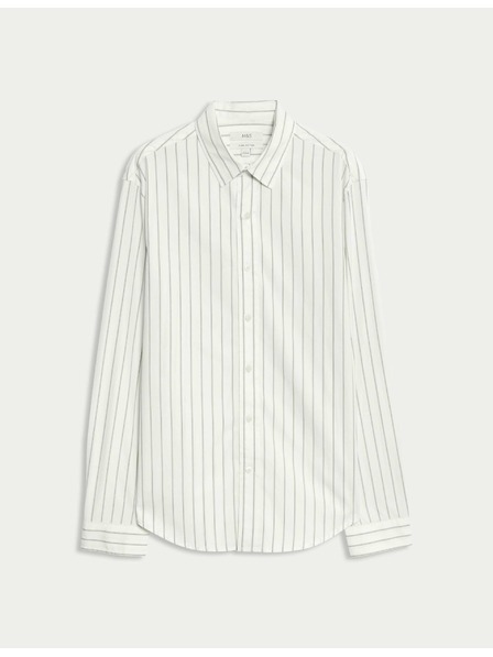 Marks & Spencer Pruhovaná košeľa z čistej bavlny Marks & Spencer biela