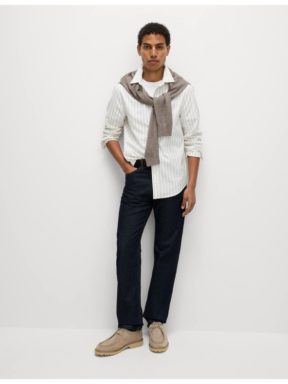 Marks & Spencer Pruhovaná košeľa z čistej bavlny Marks & Spencer biela