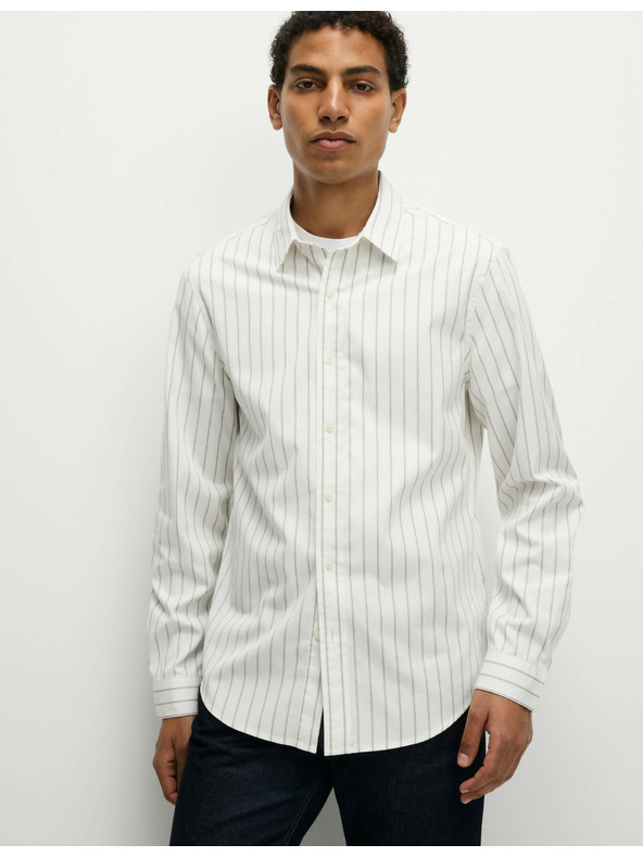 Marks & Spencer Pruhovaná košeľa z čistej bavlny Marks & Spencer biela