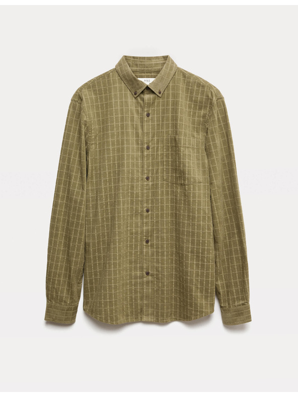 Marks & Spencer Menčestrová košeľa Marks & Spencer zelená