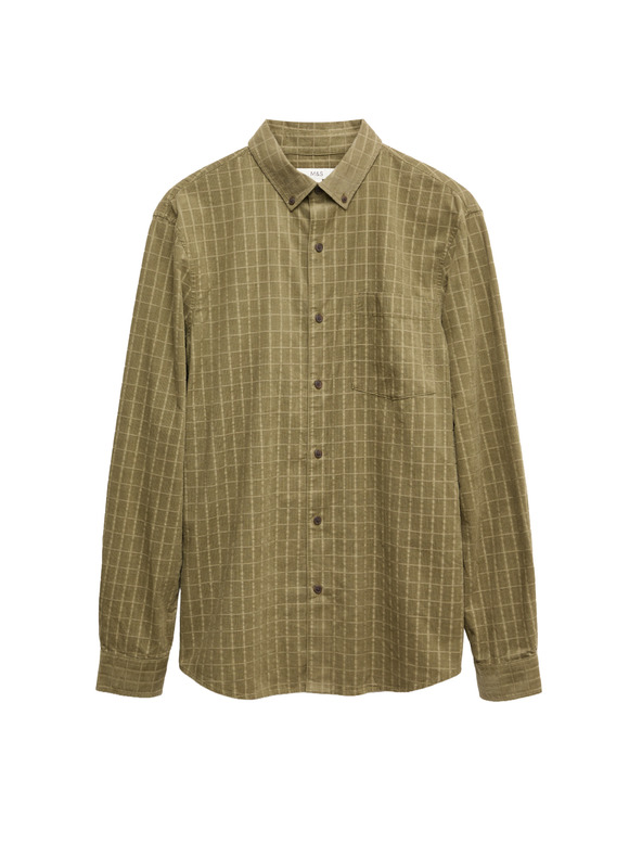 Marks & Spencer Menčestrová košeľa Marks & Spencer zelená