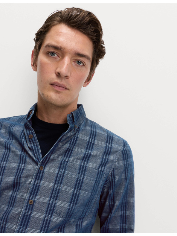 Marks & Spencer Čisto bavlnená flanelová košeľa Marks & Spencer námorná modrá