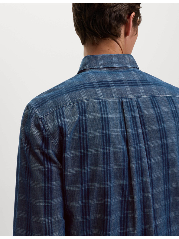 Marks & Spencer Čisto bavlnená flanelová košeľa Marks & Spencer námorná modrá