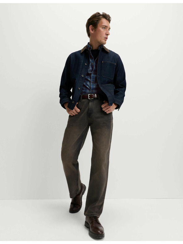 Marks & Spencer Čisto bavlnená flanelová košeľa Marks & Spencer námorná modrá