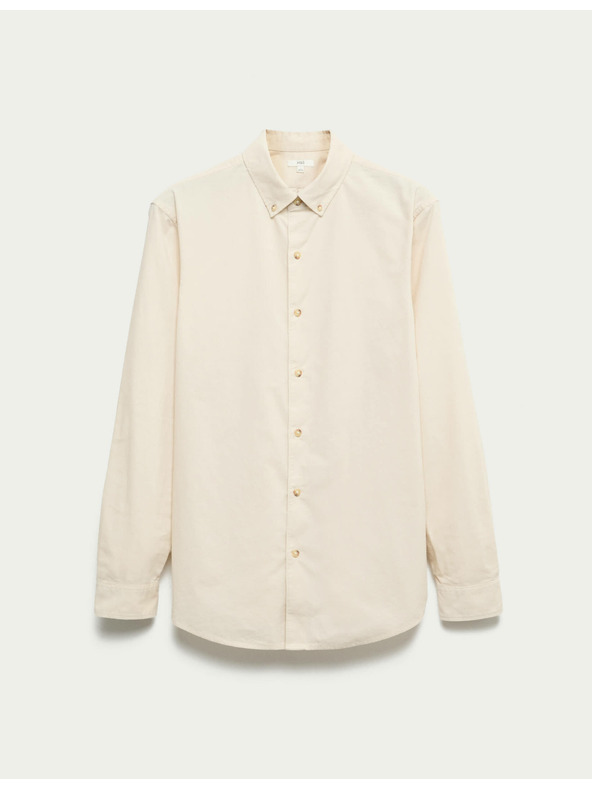 Marks & Spencer Menčestrová košeľa z čistej bavlny Marks & Spencer smotanová