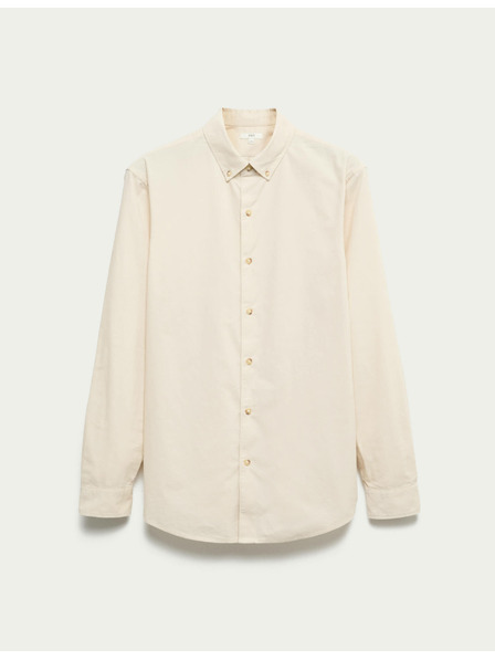 Marks & Spencer Menčestrová košeľa z čistej bavlny Marks & Spencer smotanová