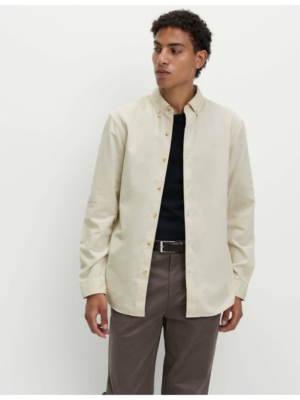 Marks & Spencer Menčestrová košeľa z čistej bavlny Marks & Spencer smotanová