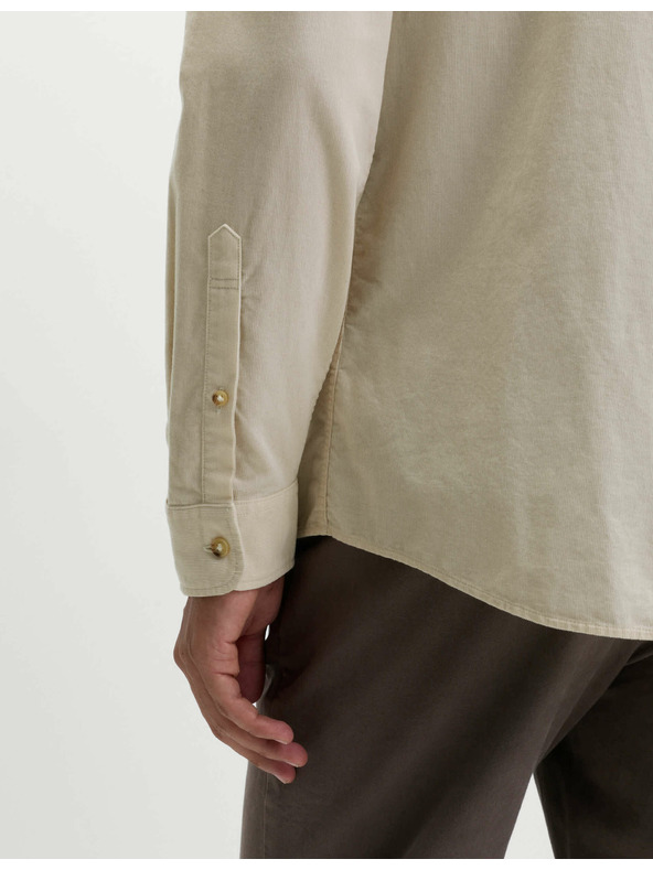 Marks & Spencer Menčestrová košeľa z čistej bavlny Marks & Spencer smotanová