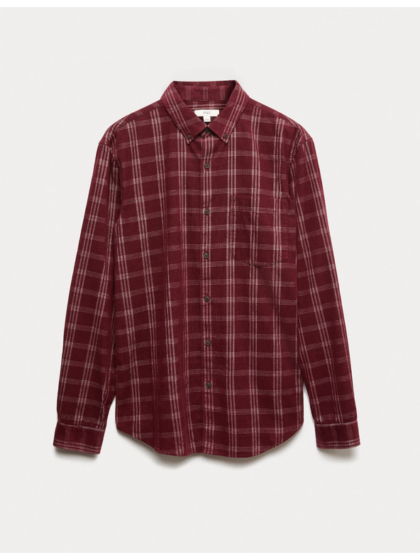 Marks & Spencer Čisto bavlnená flanelová košeľa Marks & Spencer červená