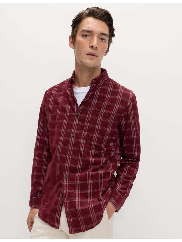 Marks & Spencer Čisto bavlnená flanelová košeľa Marks & Spencer červená