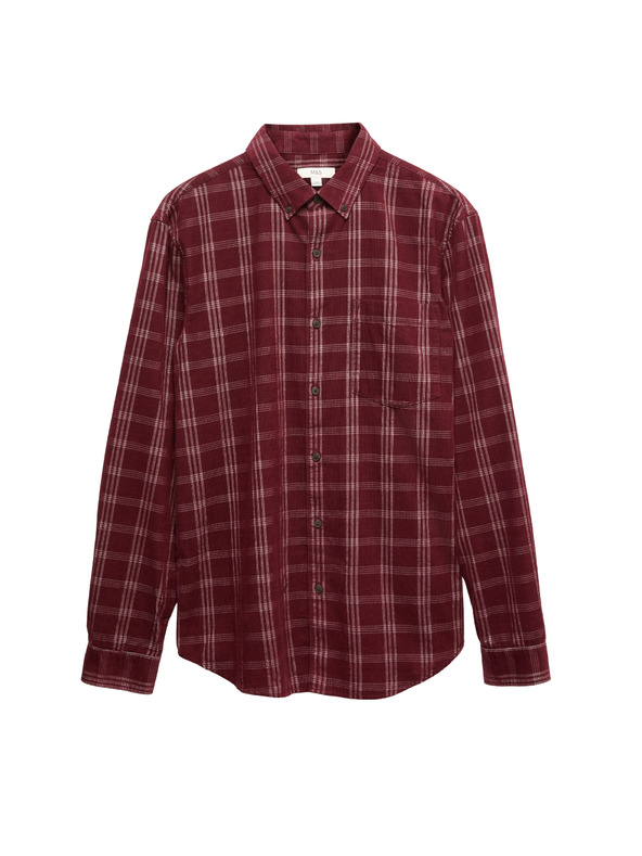 Marks & Spencer Čisto bavlnená flanelová košeľa Marks & Spencer červená