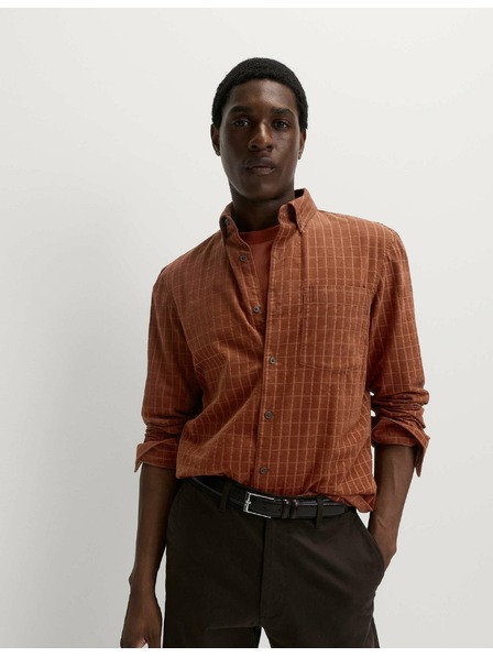 Marks & Spencer Menčestrová košeľa Marks & Spencer hnedá