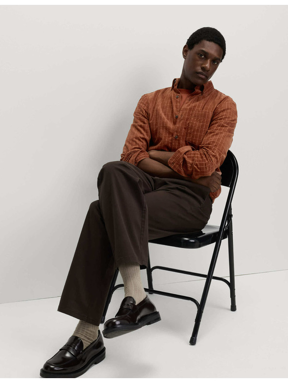 Marks & Spencer Menčestrová košeľa Marks & Spencer hnedá