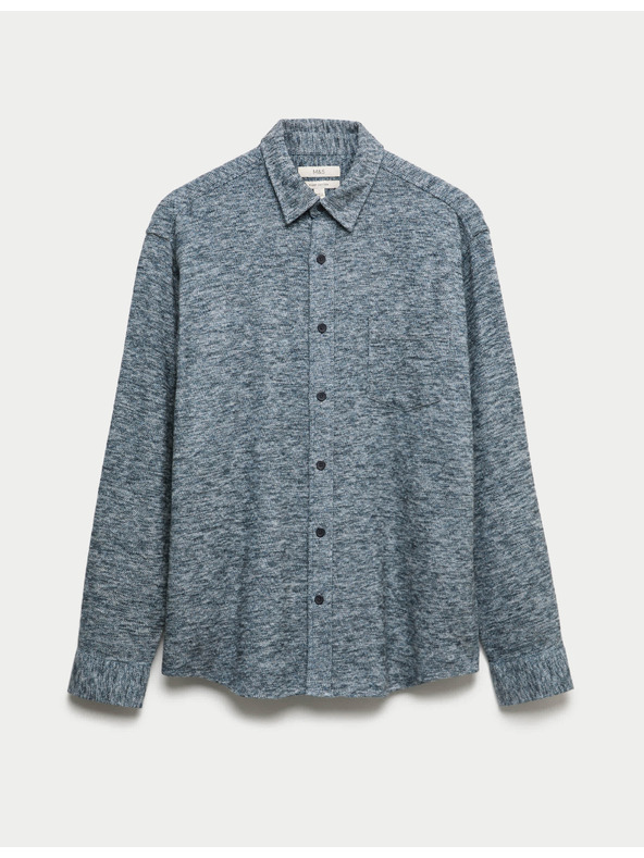 Marks & Spencer Čisto bavlnená flanelová košeľa Marks & Spencer modrá