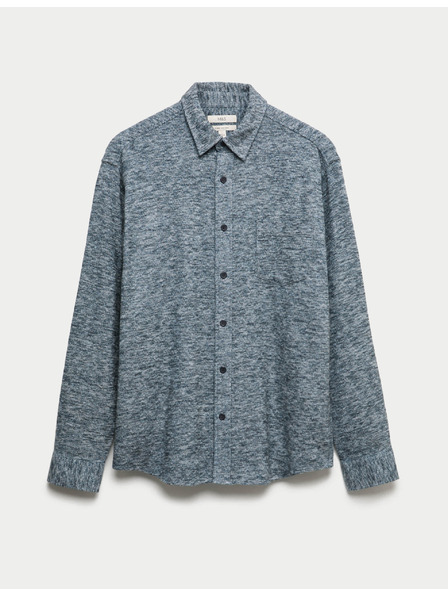 Marks & Spencer Čisto bavlnená flanelová košeľa Marks & Spencer modrá