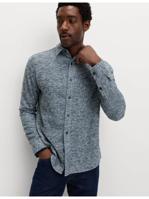 Marks & Spencer Čisto bavlnená flanelová košeľa Marks & Spencer modrá