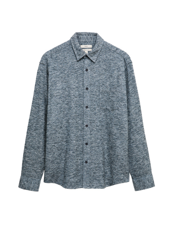 Marks & Spencer Čisto bavlnená flanelová košeľa Marks & Spencer modrá