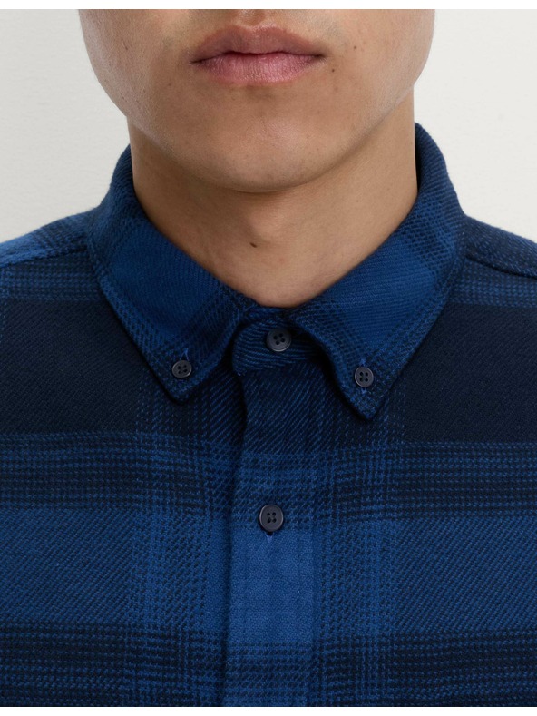 Marks & Spencer Čisto bavlnená flanelová košeľa Marks & Spencer námorná modrá