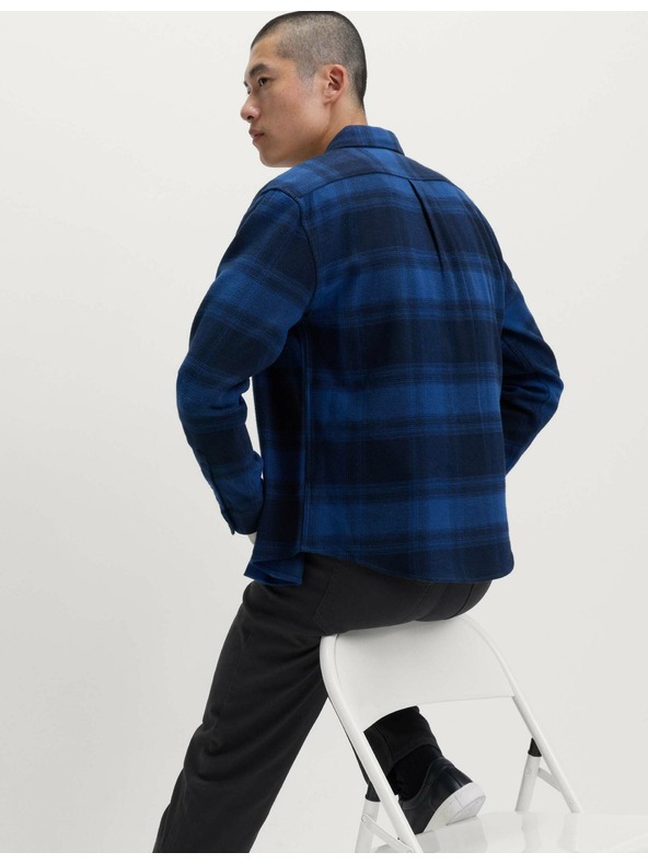 Marks & Spencer Čisto bavlnená flanelová košeľa Marks & Spencer námorná modrá