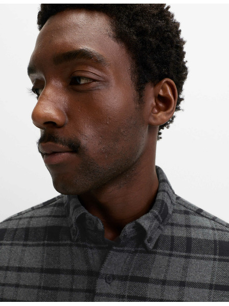 Marks & Spencer Čisto bavlnená flanelová košeľa Marks & Spencer sivá