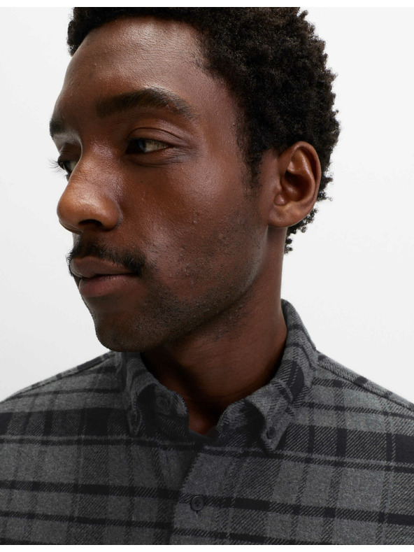 Marks & Spencer Čisto bavlnená flanelová košeľa Marks & Spencer sivá