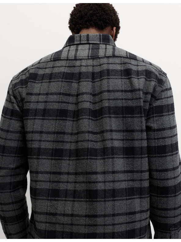 Marks & Spencer Čisto bavlnená flanelová košeľa Marks & Spencer sivá