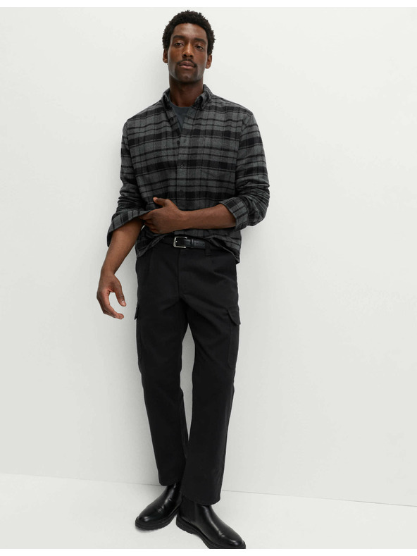 Marks & Spencer Čisto bavlnená flanelová košeľa Marks & Spencer sivá