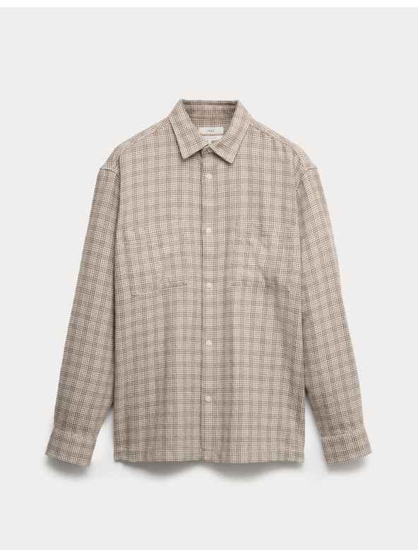 Marks & Spencer Čisto bavlnená flanelová košeľa Marks & Spencer smotanová