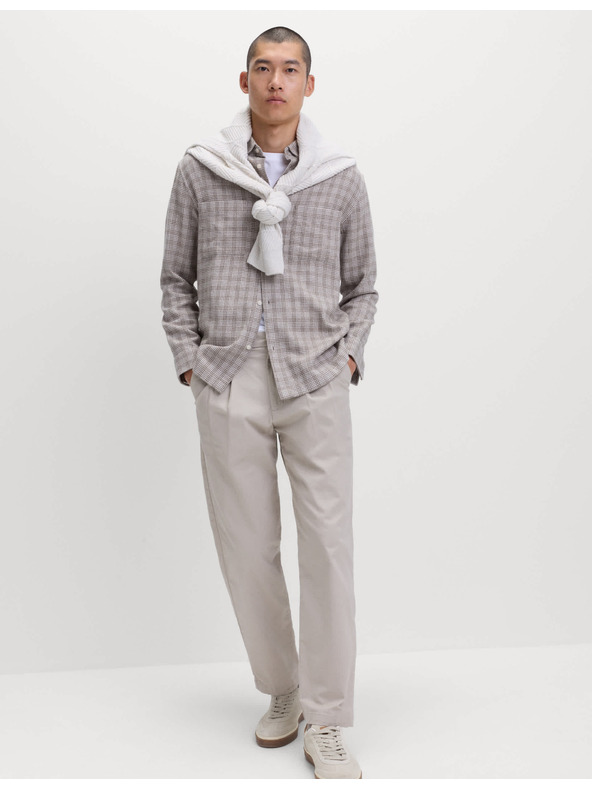 Marks & Spencer Čisto bavlnená flanelová košeľa Marks & Spencer smotanová