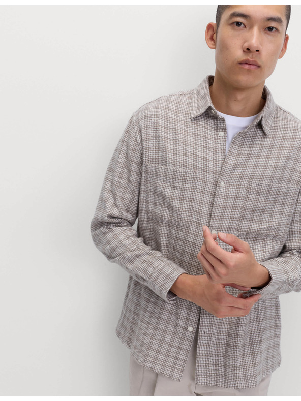 Marks & Spencer Čisto bavlnená flanelová košeľa Marks & Spencer smotanová