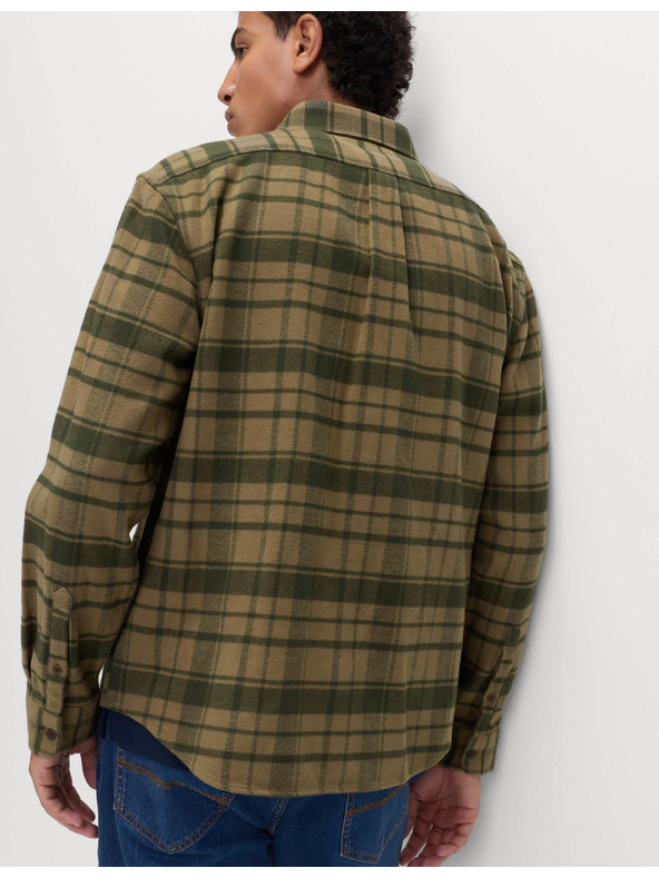 Marks & Spencer Čisto bavlnená flanelová košeľa Marks & Spencer zelená