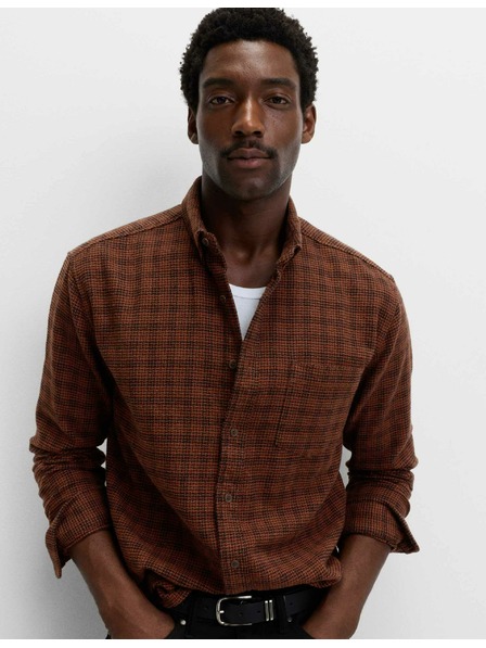 Marks & Spencer Čisto bavlnená flanelová košeľa Marks & Spencer hnedá