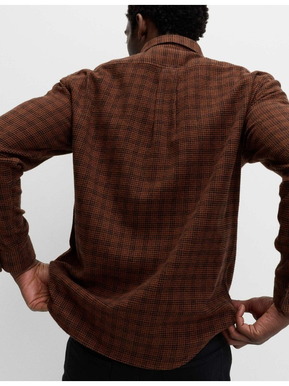 Marks & Spencer Čisto bavlnená flanelová košeľa Marks & Spencer hnedá